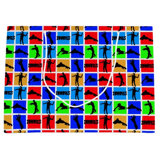 Colorful Zombies Pattern Groot Cadeauzakje (Voorkant)