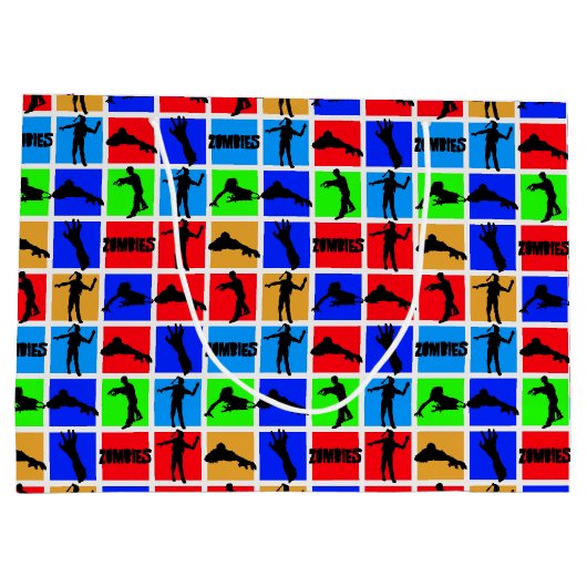 Colorful Zombies Pattern Groot Cadeauzakje (Achterkant)