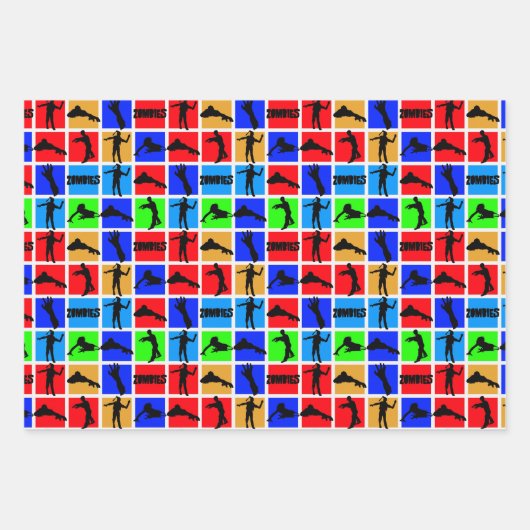 Colorful Zombies Pattern Inpakpapier Vel (Voorkant 2)
