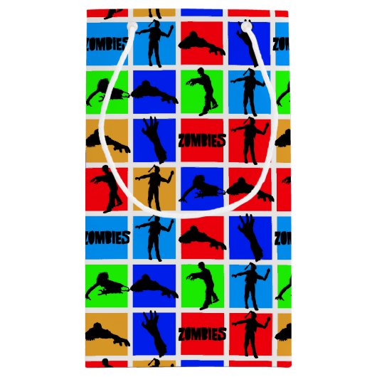 Colorful Zombies Pattern Klein Cadeauzakje (Achterkant)