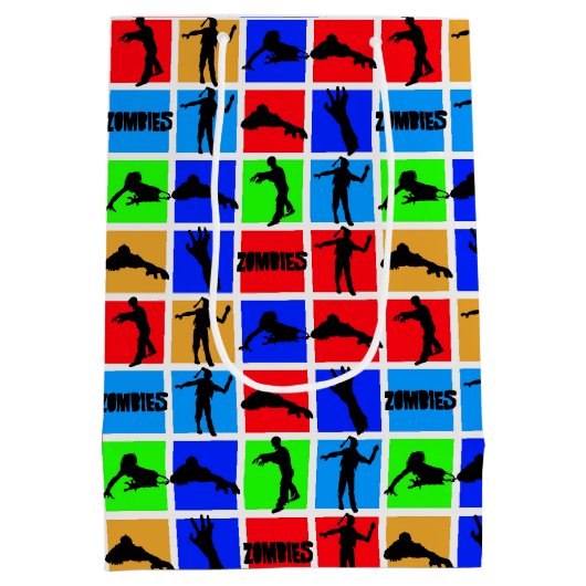 Colorful Zombies Pattern Medium Cadeauzakje (Achterkant)