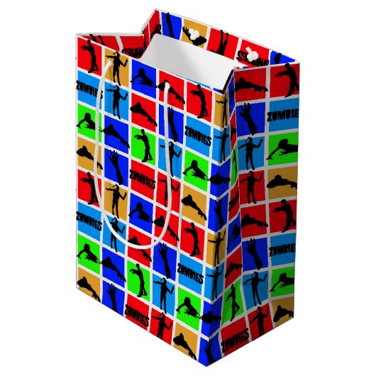 Colorful Zombies Pattern Medium Cadeauzakje (Achterkant Gekanteld)