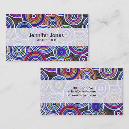 Colorfull Aboriginal Dot Art Patroon Visitekaartje (Voorkant / Achterkant)