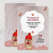 Colorfull Cute Illustrated Dog Birthday Kaart (Voorkant / Achterkant)