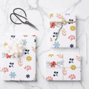Colorfull Cute Spring floral, waterverf patroon Inpakpapier Vel