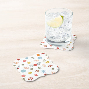 Colorfull Cute Spring floral, waterverf patroon Kartonnen Onderzetters