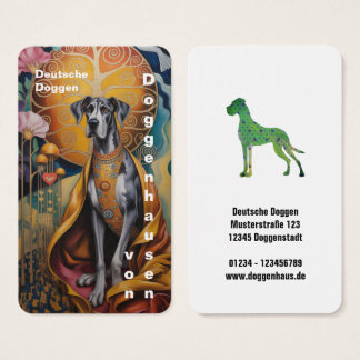 Colorfull Great Dane Art Business Cards Visitekaartje
