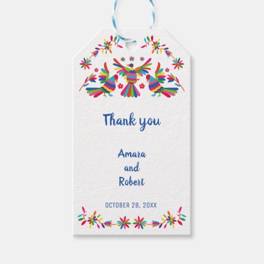 COLORFULL OTOMI MEXICAN CADEAULABEL (Voorkant)