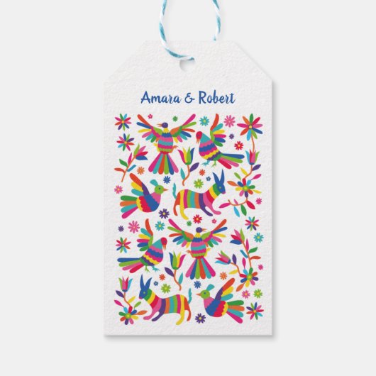 COLORFULL OTOMI MEXICAN CADEAULABEL (Achterkant)
