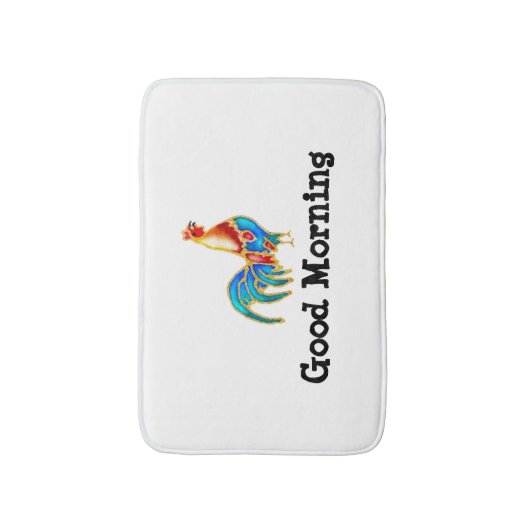 colorfull Rooster Goedemorgen Badmat (Voorkant Verticaal)