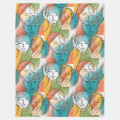 Colorfully ART of Faces - seamless pattern 1 Fleece Deken (Voorkant)