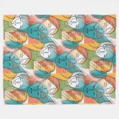 Colorfully ART of Faces - seamless pattern 1 Fleece Deken (Voorkant (Horizontaal))