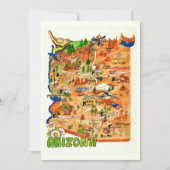Colorfully Illustrated Arizona Map Flat Card (Voorkant)