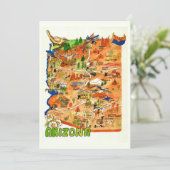 Colorfully Illustrated Arizona Map Flat Card (Staand voorkant)