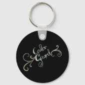 Colorguard Button Sleutelhanger Design Black Blauw (Voorkant)