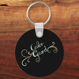Colorguard Button Sleutelhanger Design Black Blauw