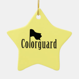 Colorguard Flag Text Ceramic Ornament