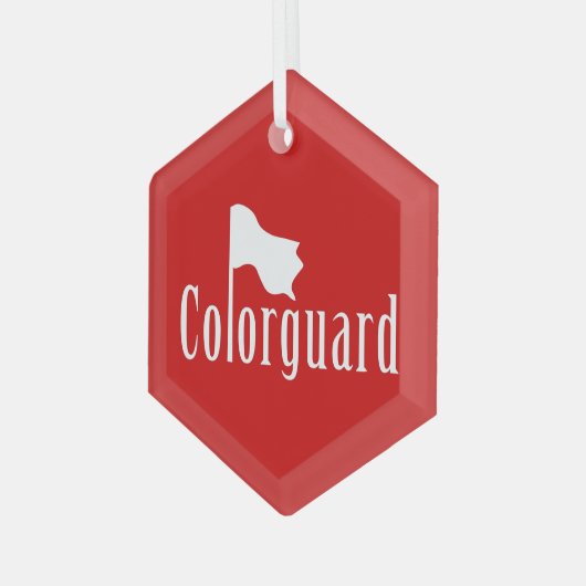 Colorguard Flag Text Ceramic Ornament (Voorkant links)