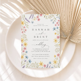 Colorida Invitación a la Boda en el Jardín de Flor Kaart