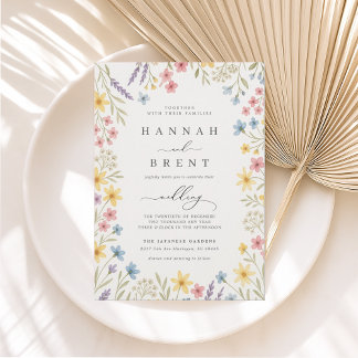 Colorida Invitación a la Boda en el Jardín de Flor Kaart