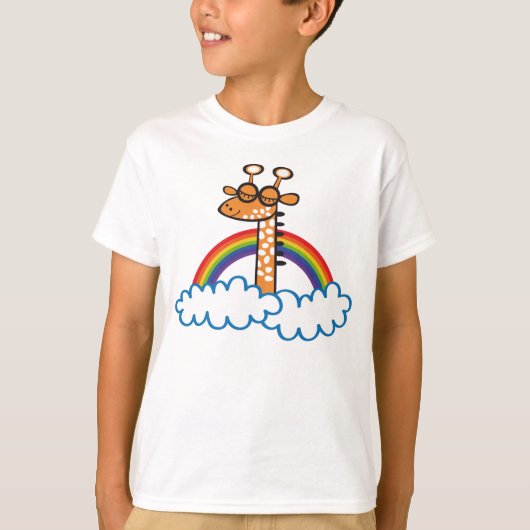 Colorida Jirafa. Giraffe. Arcoiris, regenboog. T-shirt (Voorkant)