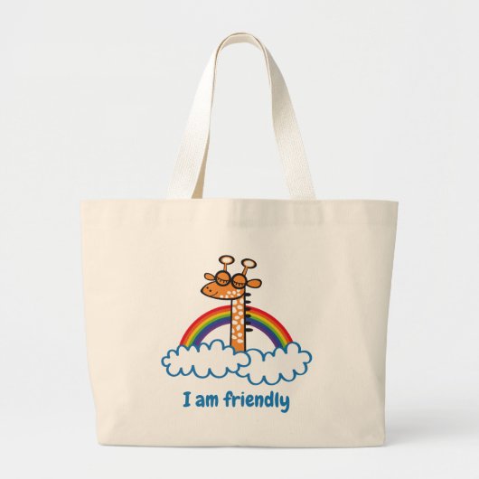 Colorida Jirafa. Jirafa. Arcoiris, arco iris Grote Tote Bag (Voorkant)