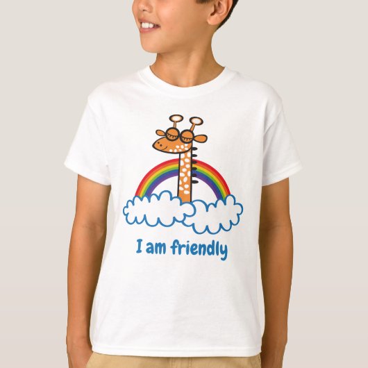 Colorida Jirafa. Jirafa. Arcoiris, arco iris T-shirt (Voorkant)