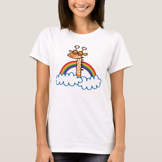 Colorida Jirafa. Jirafa. Arcoiris, arco iris T-shirt (Voorkant)