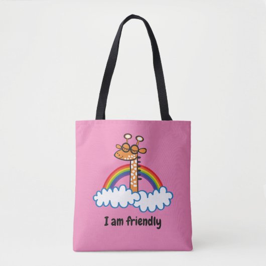 Colorida Jirafa. Jirafa. Arcoiris, arco iris Tote Bag (Voorkant)
