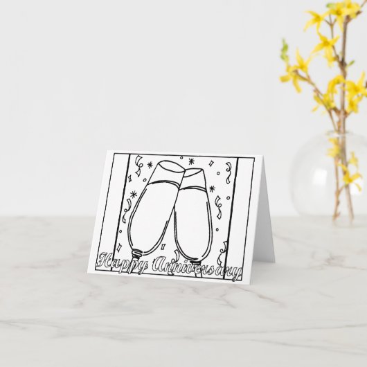 Coloring Anniversary Card Kaart (Gele Bloem)