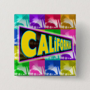 "Coloring California 2"-Button Vierkante Button 5,1 Cm