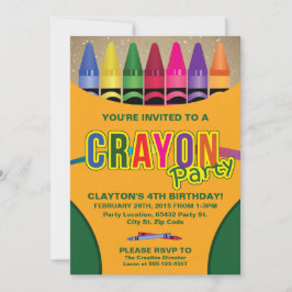 Coloring, Crayon Birthday Party Kaart