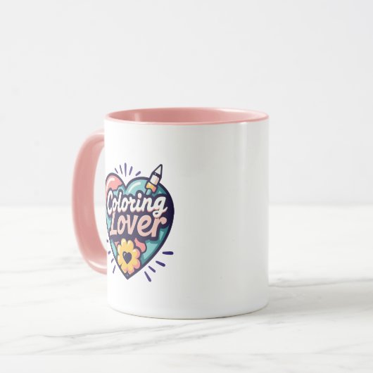 Coloring Lover Mug – Funny Personalized Gift Mok (Voorkant links)