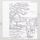 Coloring Page - Boy Goin' Pishin' (Voorkant / Achterkant)