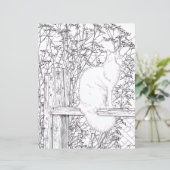 Coloring Page - Cat on Fence (Staand voorkant)