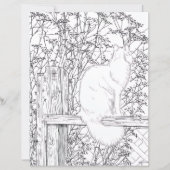 Coloring Page - Cat on Fence (Voorkant)
