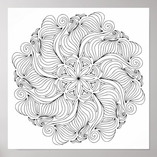 Coloring Poster – Wavy Doodles (Voorkant)
