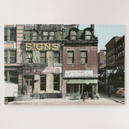 Colorized  1930's City Street Corner Scene Legpuzzel