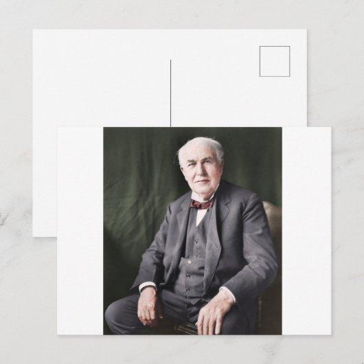 Colorized afbeelding of Thomas Edison Briefkaart (Voorkant / Achterkant)