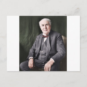 Colorized afbeelding of Thomas Edison Briefkaart