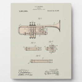 Colorized  Trumpet Patent Illustration Fotoplaat