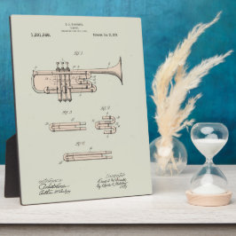 Colorized Trumpet Patent Illustration Fotoplaat