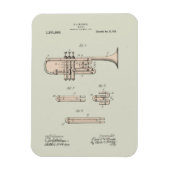 Colorized  Trumpet Patent Illustration Magneet (Verticaal)