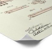 Colorized  Trumpet Patent Illustration Poster (Hoek)