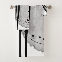 Colorless Abstract Watercolor Two Bad Handdoek