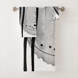 Colorless Abstract Watercolor Two Bad Handdoek