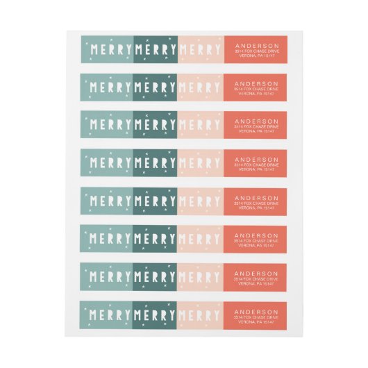 Colorlocked MERRY MERRY MERRY Adresetiketten (Vel)