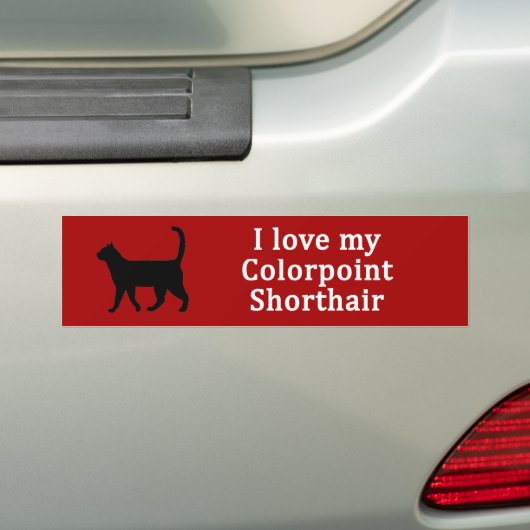 Colorpoint Korthaar Liefde Bumpersticker (Op auto)