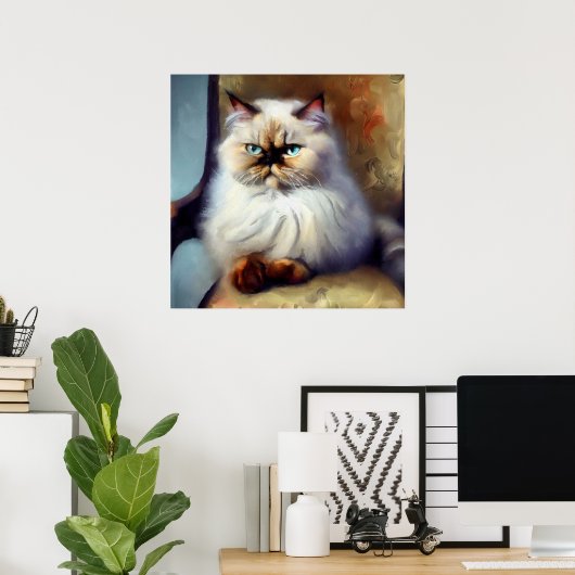 Colorpoint Persian Cat Poster (Thuiskantoor)