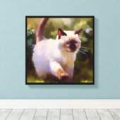 Colorpoint Shorthair kat Canvas Afdruk (Insitu (Houten vloer))